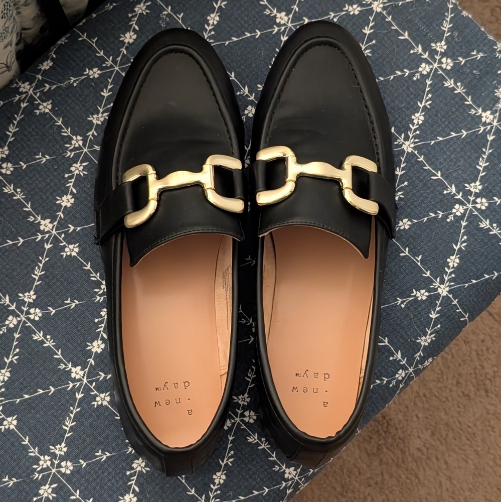 A New Day Black Buckle Loafers